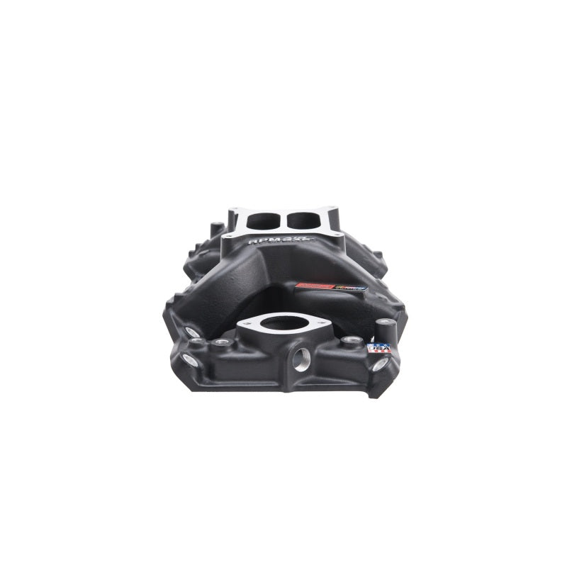 Edelbrock RPM Air-Gap 340 / 360 Square Bore Dual Plane Intake Manifold - Black Powder Coat - Small Block Mopar