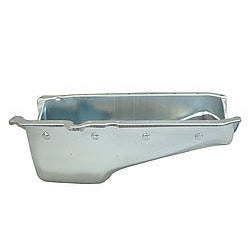 Champ Pans Street Stock, Claimer Stock Appearing Oil Pan- SB Chevy 86-Up w/ 1 Piece Rear Main Seal - RH Dipstick
