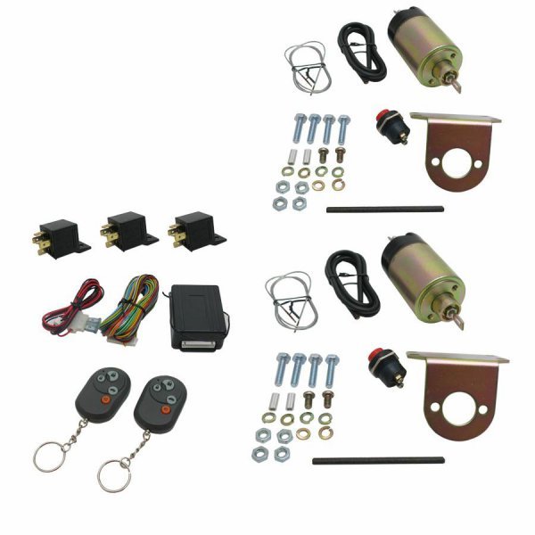 AutoLoc 2 Doors Shaved Door Handle Kit 8 Function 35 lb Solenoids Harness/Receivers/Remotes Included