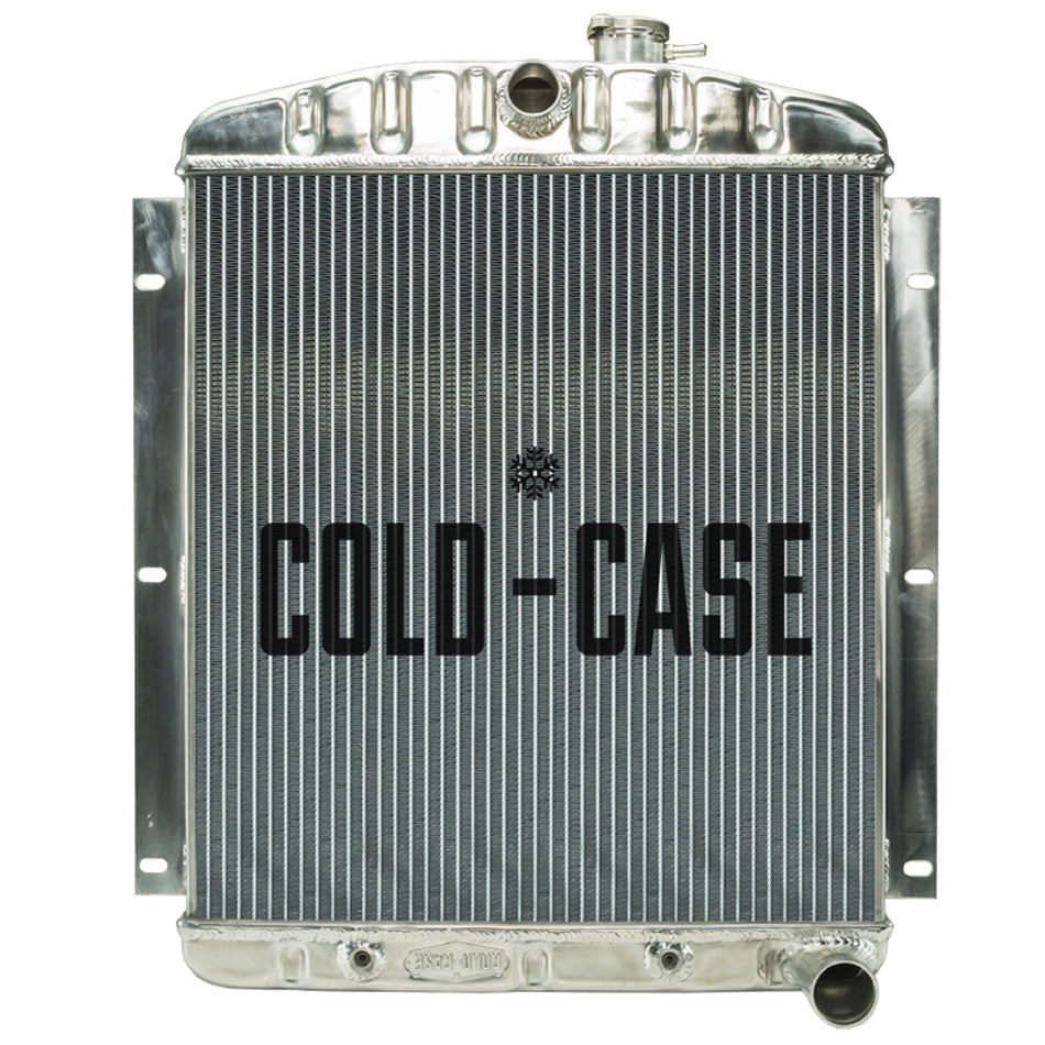 Cold-Case Aluminum Radiator - 22.6" W x 27" H x 3" D - Center Inlet - Passenger Side Outlet - Polished - Chevy Truck 1947-54