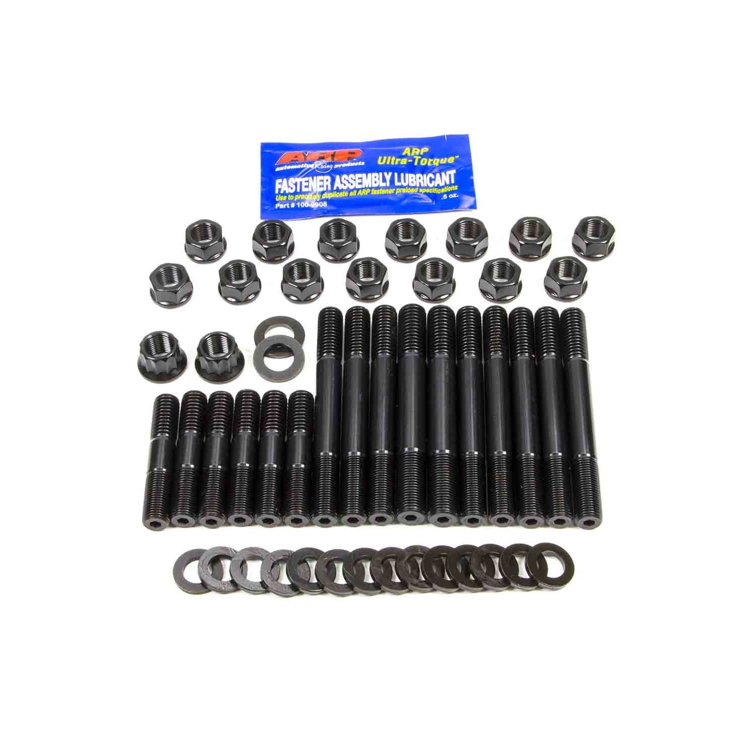 ARP Main Stud Kit - Hex Nuts - 4-Bolt Mains - Chromoly - Black Oxide - Pontiac V8