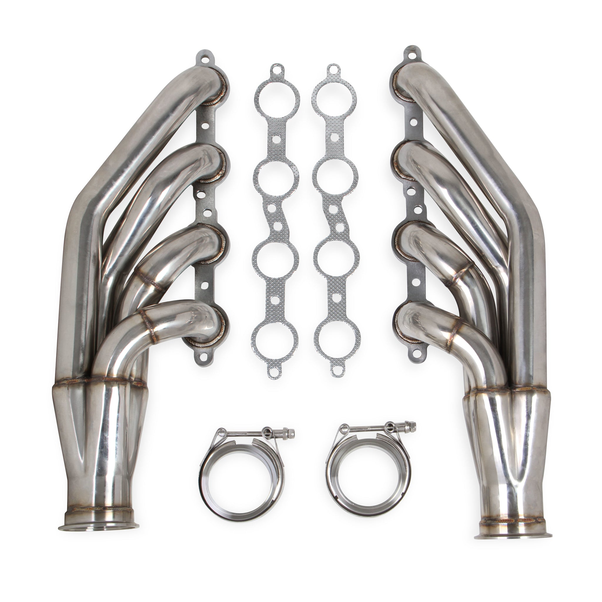 Flowtech LS Turbo Headers - 1.875 in Primary - 3 in Collector - Up and Forward - Polished - GM LS-Series - Universal - Pair