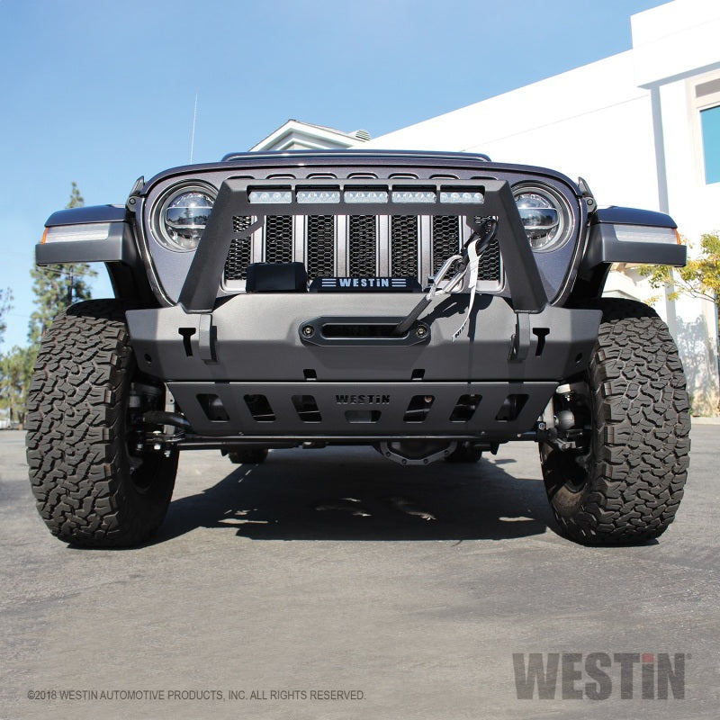 Westin WJ2 Front Bumper Skid Plate - Steel - Black Powder Coat - Jeep Wrangler JL 2018