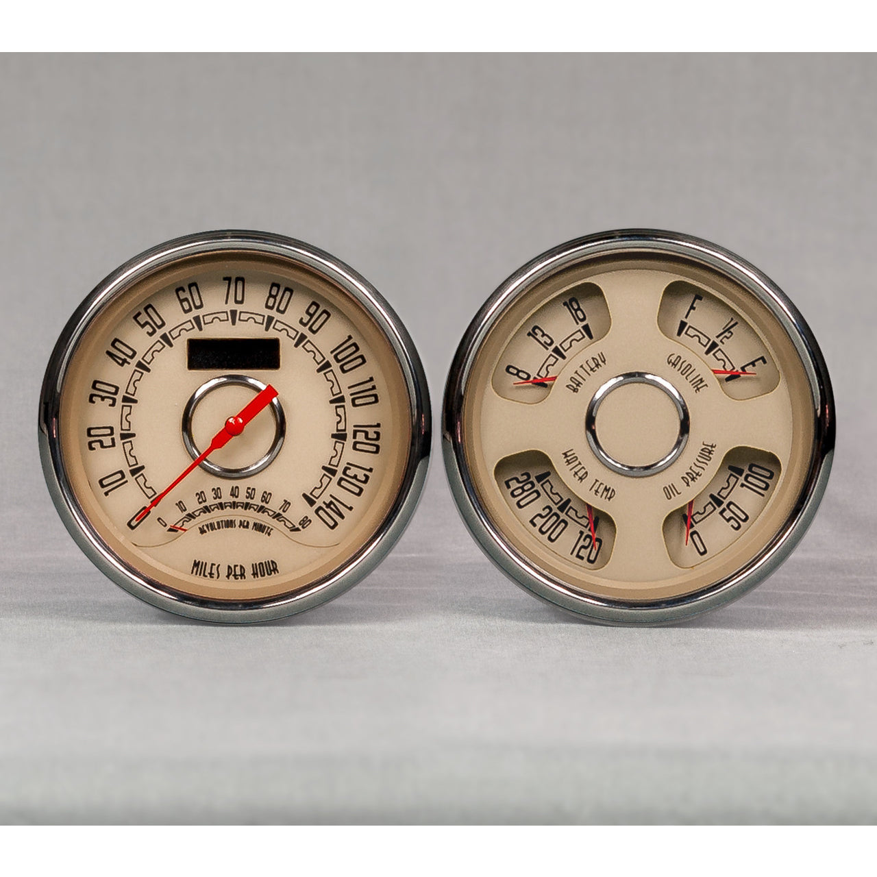 New Vintage USA Woodward Gauge Kit - Beige Face