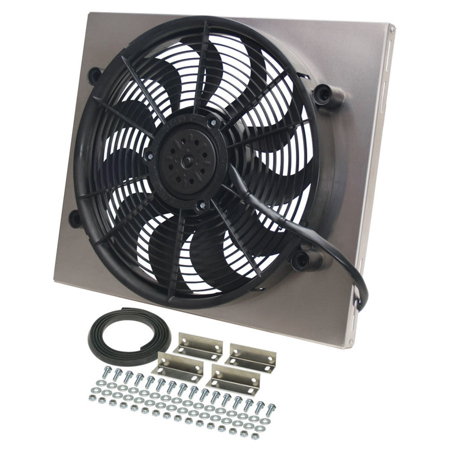 Derale Performance HO RAD Electric Cooling Fan 17" Fan Puller 2400 CFM - Curved Blade - 17-5/8 x 20-3/4 x 3" Thick