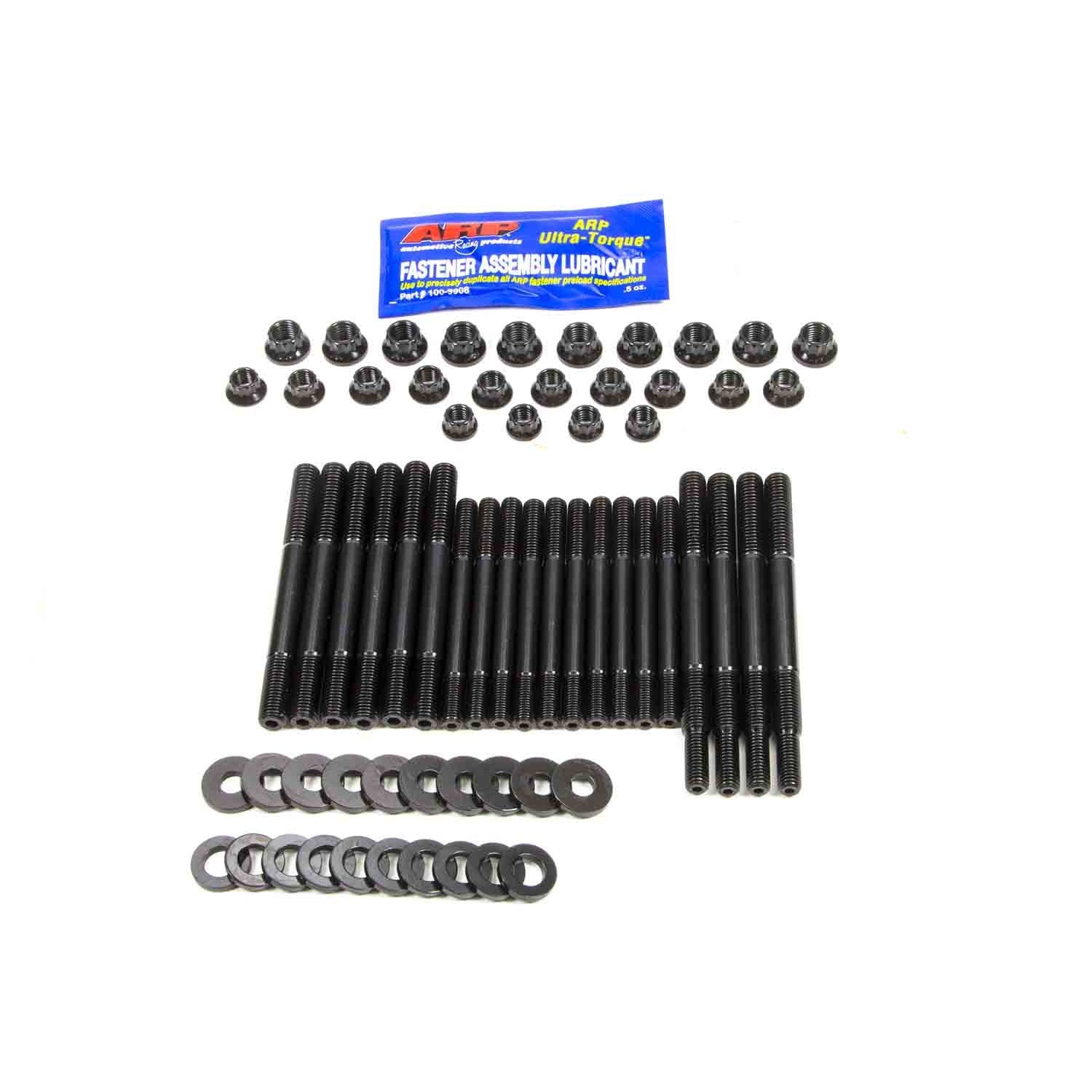 ARP Main Stud Kit - 12 Point Nuts - 4-Bolt Mains - Chromoly - Black Oxide - Windage Tray - Ford Modular