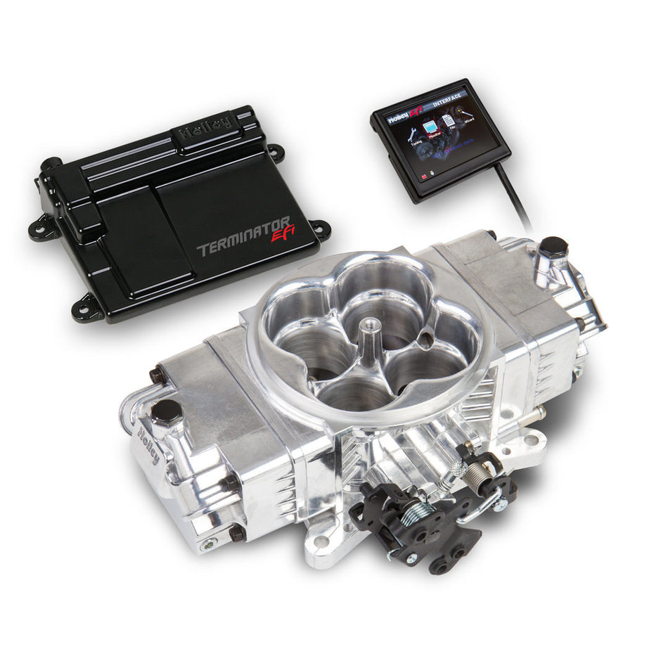 Holley EFI Performance Products Terminator Stealth EFI Fuel Injection Throttle Body Square Bore Aluminum - Polished
