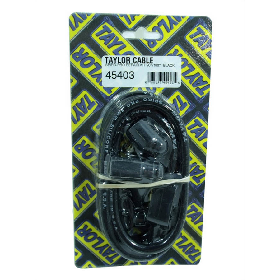 Taylor 8mm Spiro Pro Spark Plug Wire Repair Kit - Includes 90 Degree/180 Degree Plug Boots(Black)