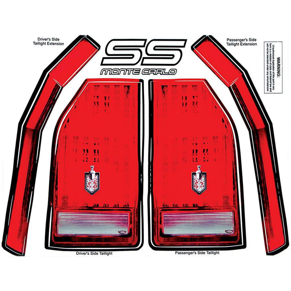 Allstar Performance 84-87" Monte Carlo SS Rear Bumper Tail Light Decal Kit