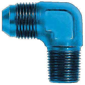 Aeroquip 8 AN Male to 3/8 in NPT Male 90 Degree Adapter - Blue Anodized FBM2037