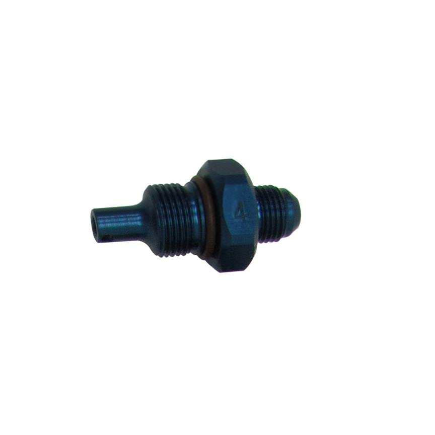 KRC Power Steering Adapter Fitting Straight 6 AN Male to 18 mm x 1.5 Male O-Ring Aluminum - Blue Anodize