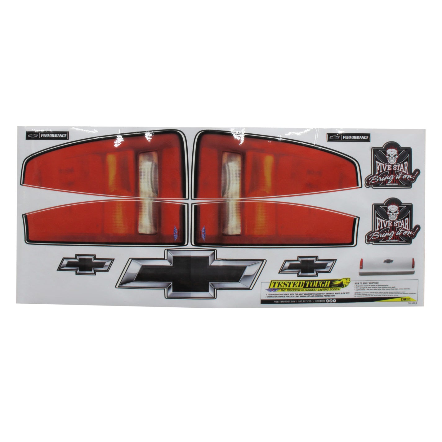 Five Star 2002 Chevy Short Track Truck Taillight Decals