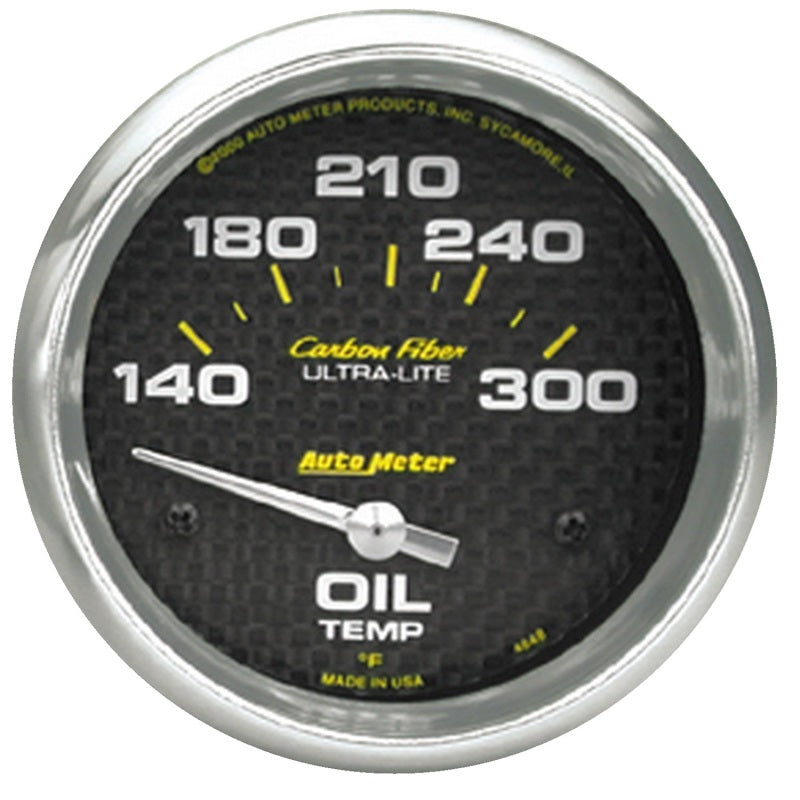 Auto Meter Carbon Fiber Oil Temperature Gauge - 2-5/8" - 140°-300° F