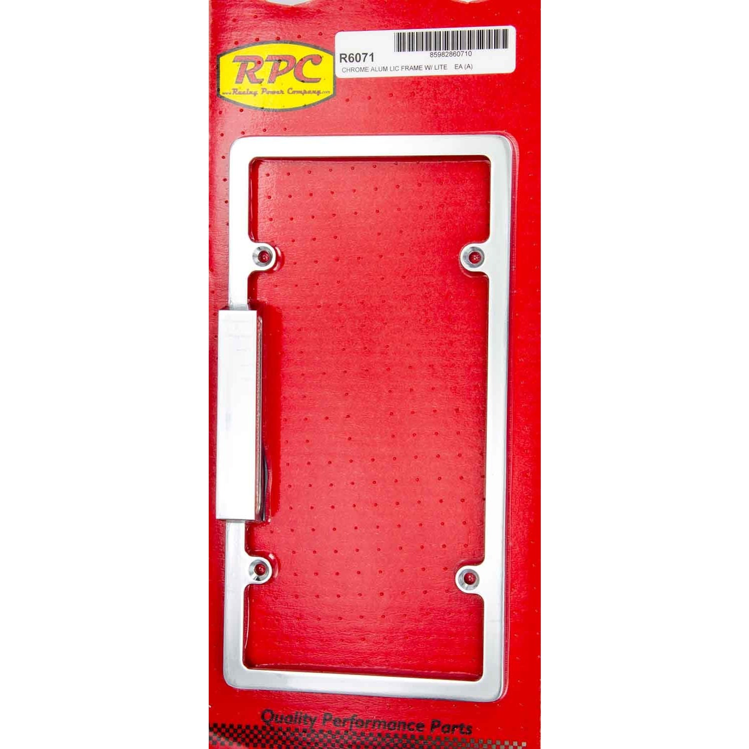 Racing Power Lighted License Plate Frame Aluminum - Polished