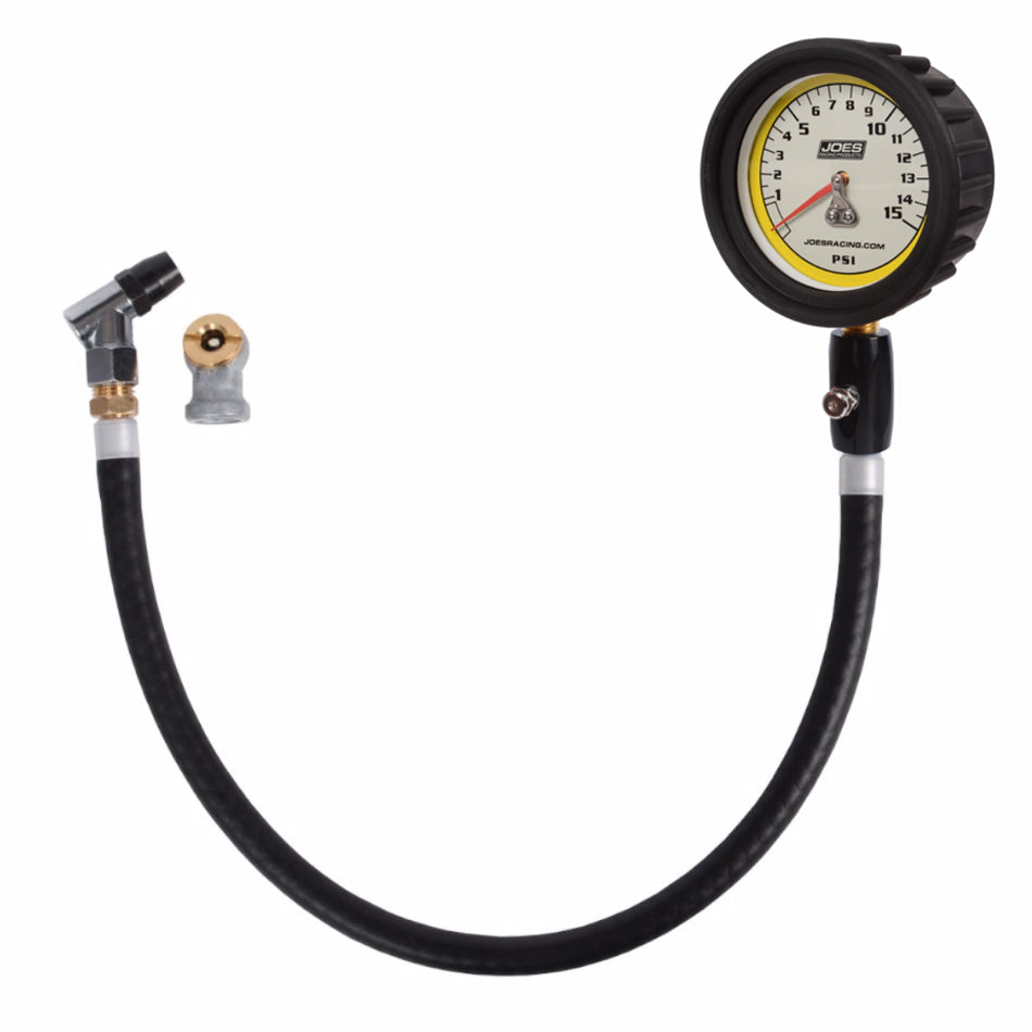 Joes Pro Tire Gauge 0-15 PSI with Hold Valve