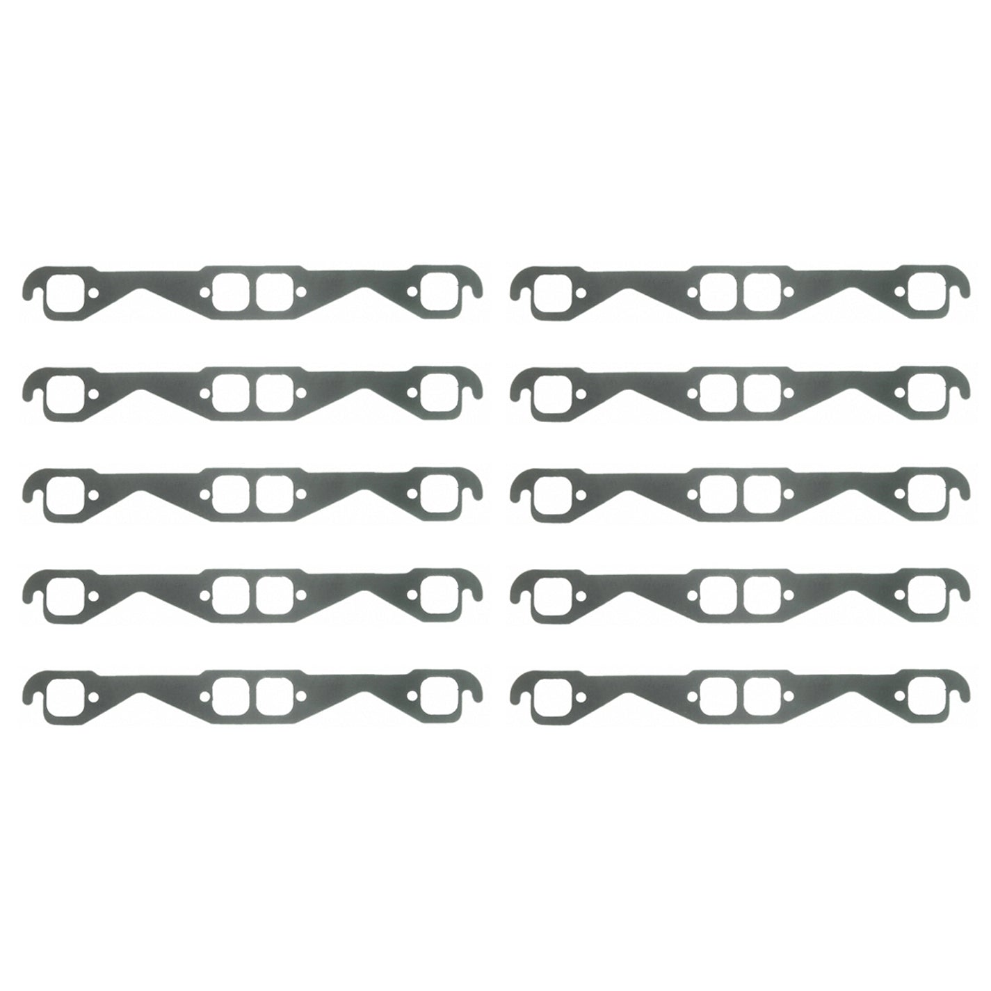 Fel-Pro Exhaust Header / Manifold Gasket - 1.550 in Square Port - Steel Core Laminate - Small Block Chevy - Set of 10