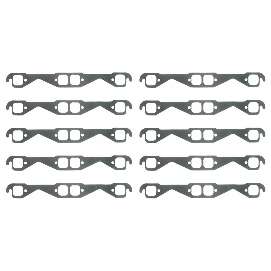 Fel-Pro Exhaust Header / Manifold Gasket - 1.550 in Square Port - Steel Core Laminate - Small Block Chevy - Set of 10
