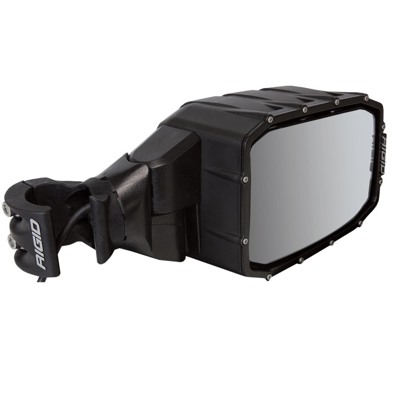 Rigid Industries Reflect Exterior Mirror - Side View - Clamp-On - 2 in Tube Mount - Adjustable - 33 Watts - Black (Pair)