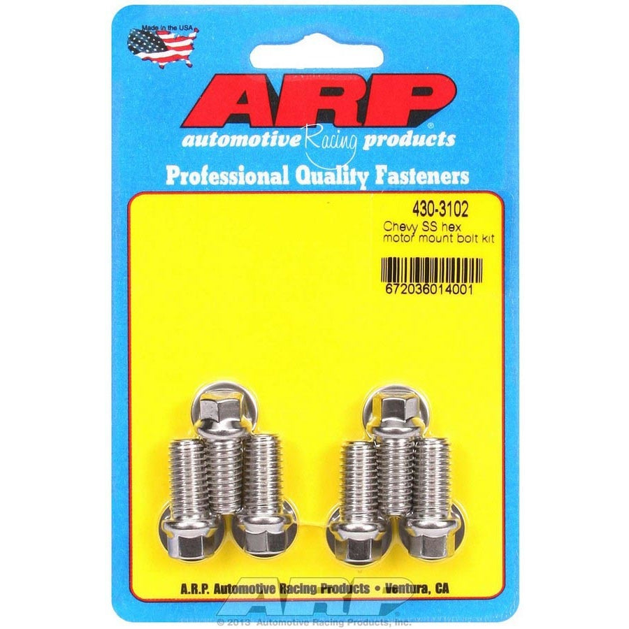 ARP Chevy Stainless Steel Motor Mount to Block Bolt Kit - 6 Point