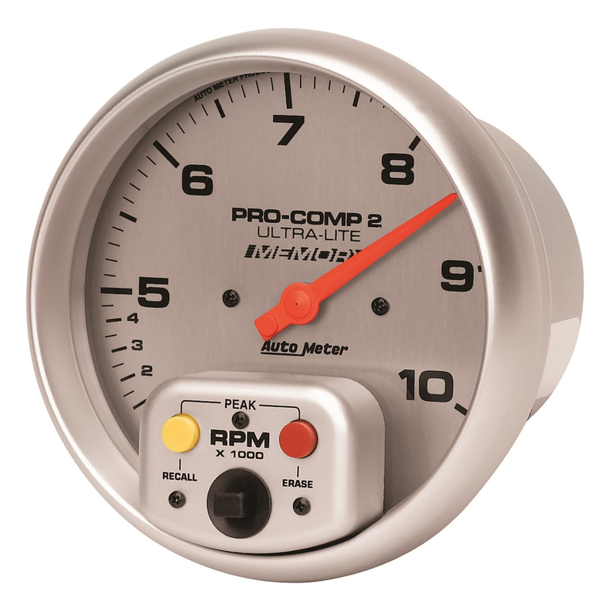 Auto Meter 10,000 RPM Ultra-Lite 5" In-Dash Dual Range Tachometer w/ Peak RPM Memory and Expanded RPM Racing Range