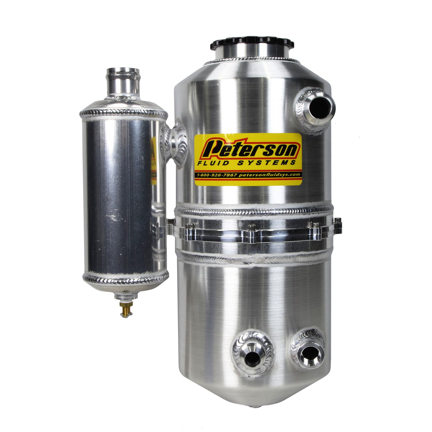 Peterson 7" Drag Race Dry Sump Oil Tank - Single Return w/Catch Can