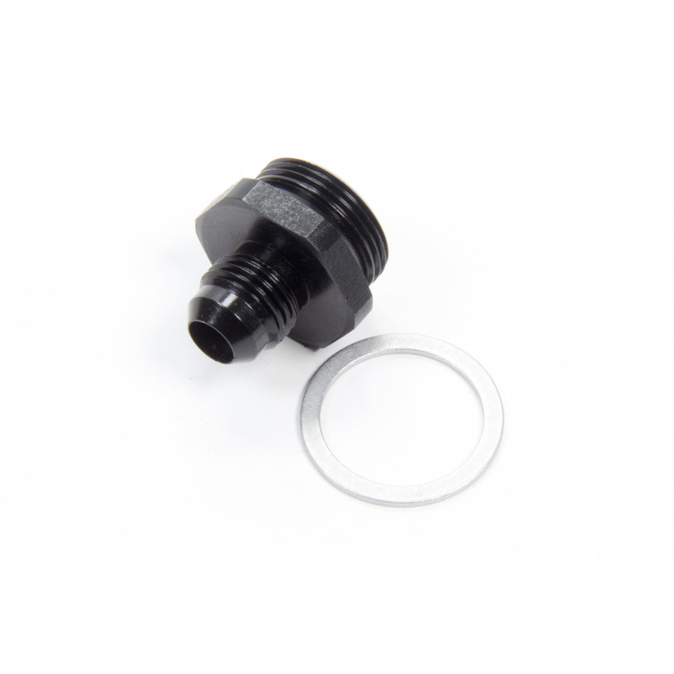 Aeroquip 6 AN Male to 7/8-20 in Male Straight Carburetor Inlet Fitting - Black Anodized - Holley Carburetors