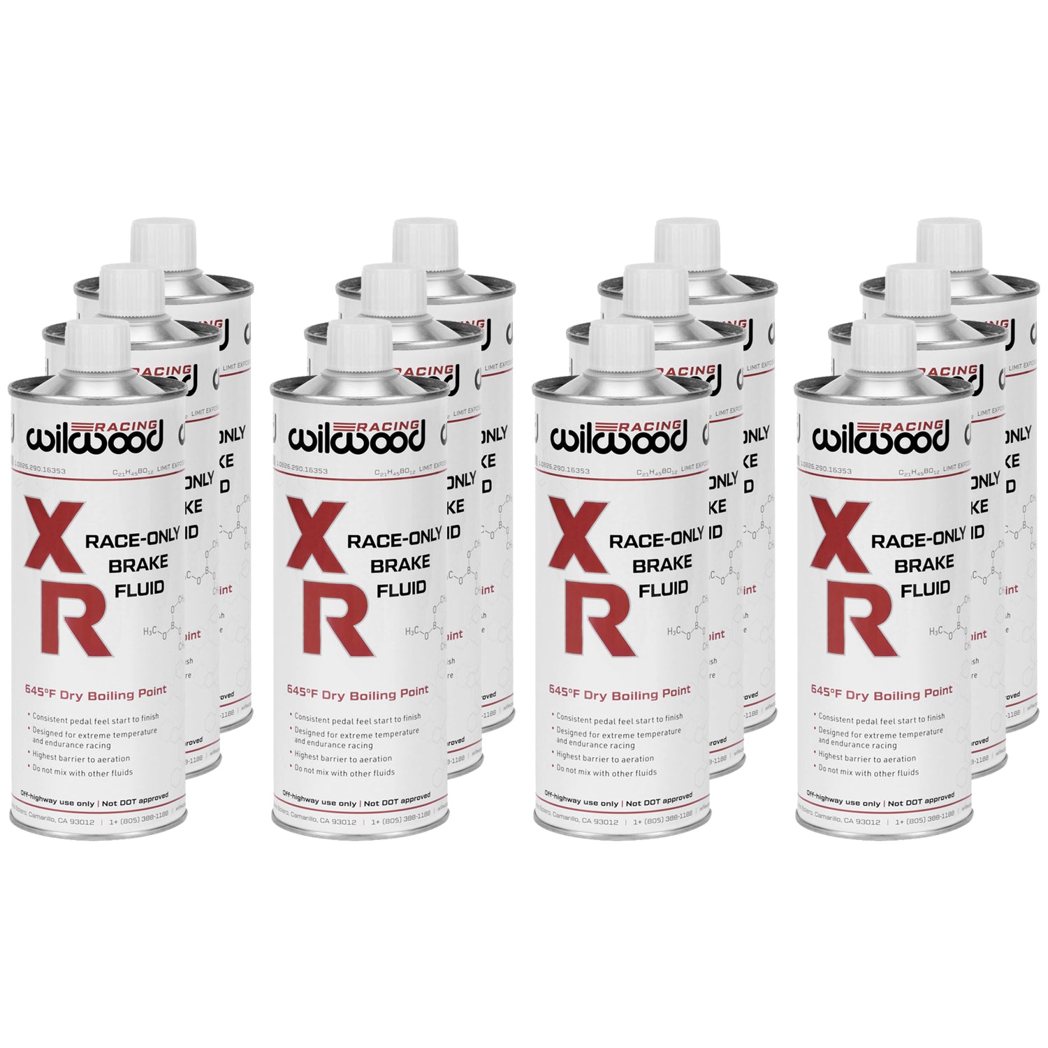 Wilwood XR Racing Brake Fluid - Glycol - 16.9 oz Can - (Set of 12)