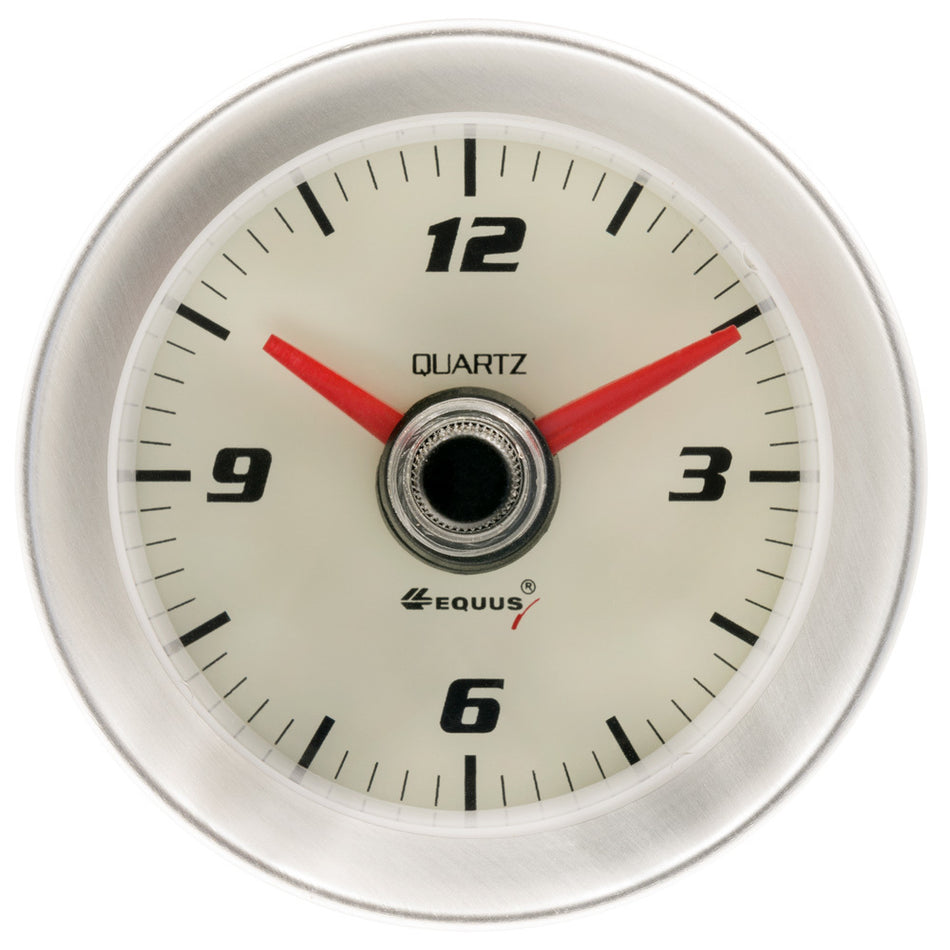 Equus 8000 Series Clock Gauge - Electric - Analog - 2" Diameter - White Face