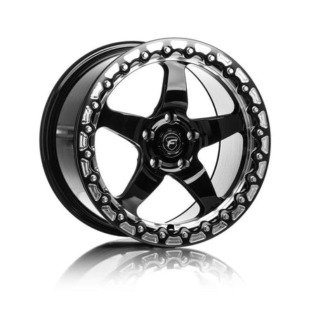 Forgestar D5 Beadlock Drag Wheel - 15 x 10 in - 7.500 in Backspace - 5 x 4.50 in Bolt Pattern - Beadlock - Black/Machined