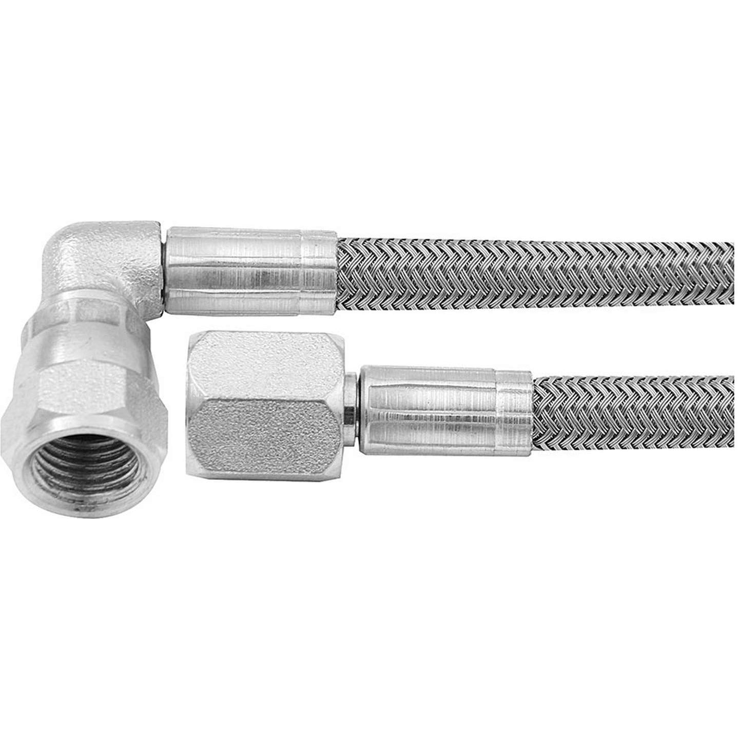 Allstar Performance 32" -4 Braided Stainless Steel Line w/ -4 Straight End / -4 90 End (5 Pack)