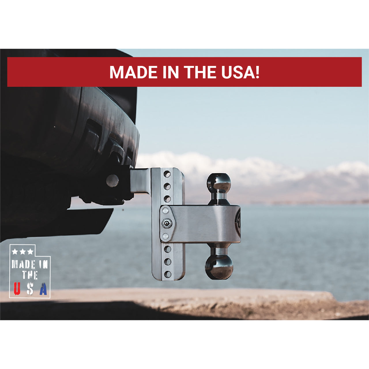Weigh Safe Ball Mount Hitch - 2/2-5/16" Hitch - 8" Drop - 8000/18500 lb Capacity - Aluminum/Steel/Chrome