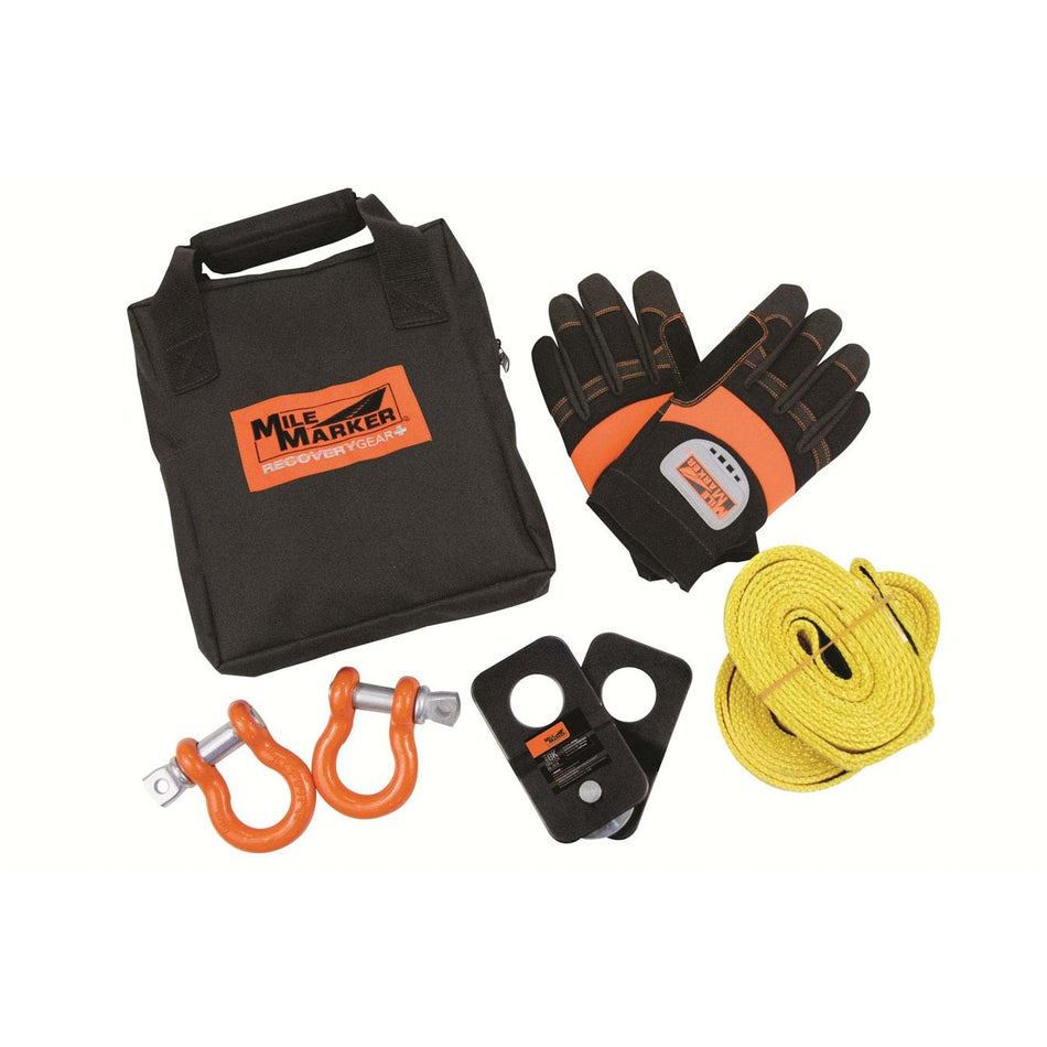 Mile Marker ATV/UTV Winch Accessory Kit Bag/D-Rings/Gloves/Snatch Block/Strap