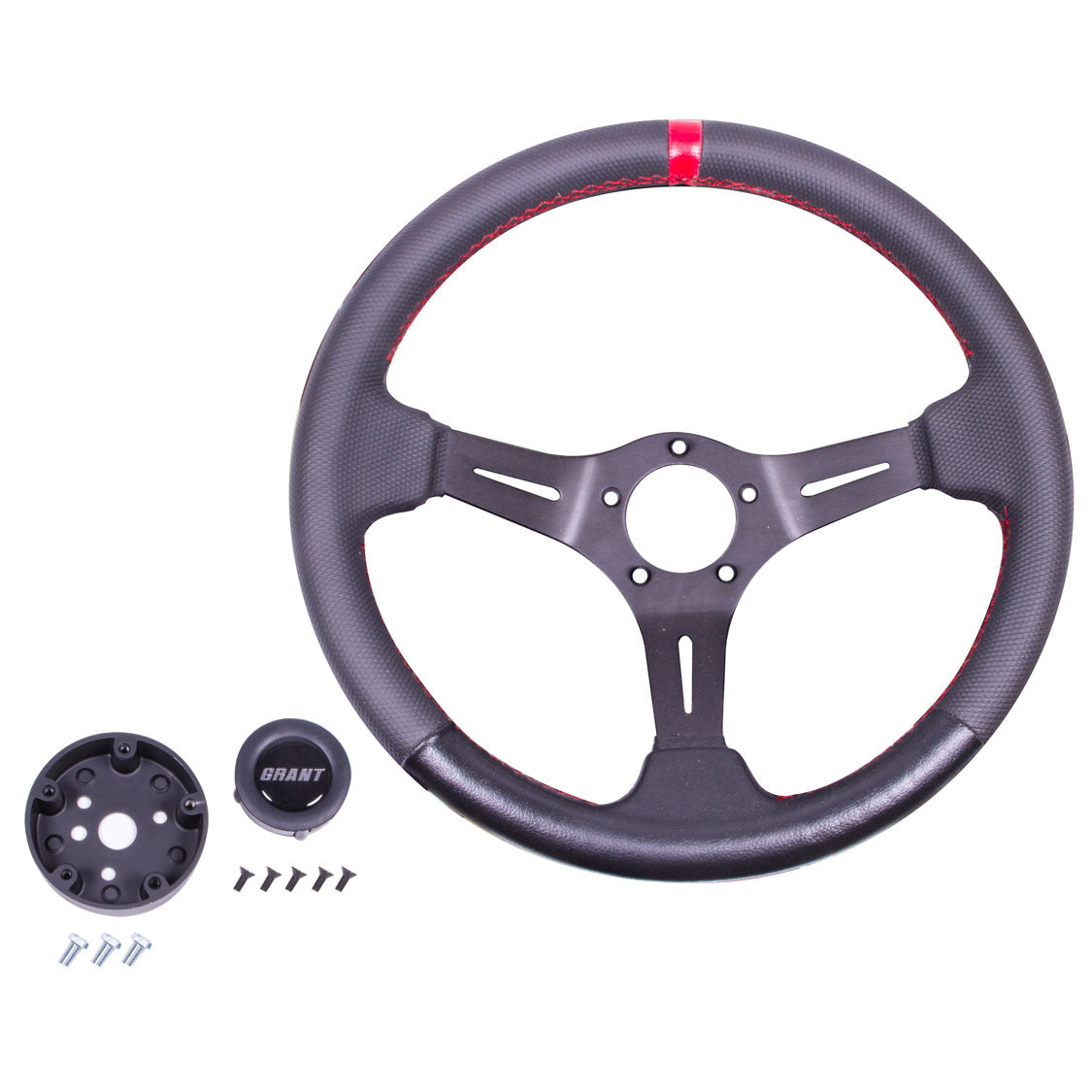 Grant Steering Wheels Performance and Race Steering Wheel 13-3/4" Diameter 3-Spoke Black Foam Grip - Aluminum