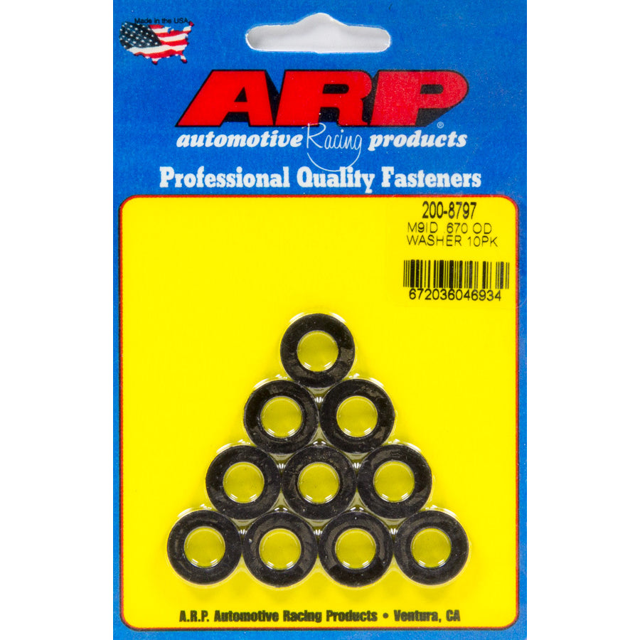 ARP Black Washers - 9mm ID x .670 OD - (10 Pack)