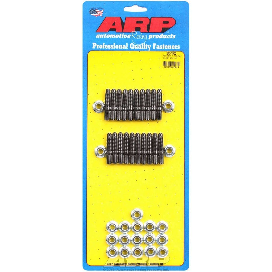 ARP Oil Pan Stud - Hex Nuts - 1.700 in Long - Chromoly - Black Oxide - Mopar 426 Hemi - Set of 20