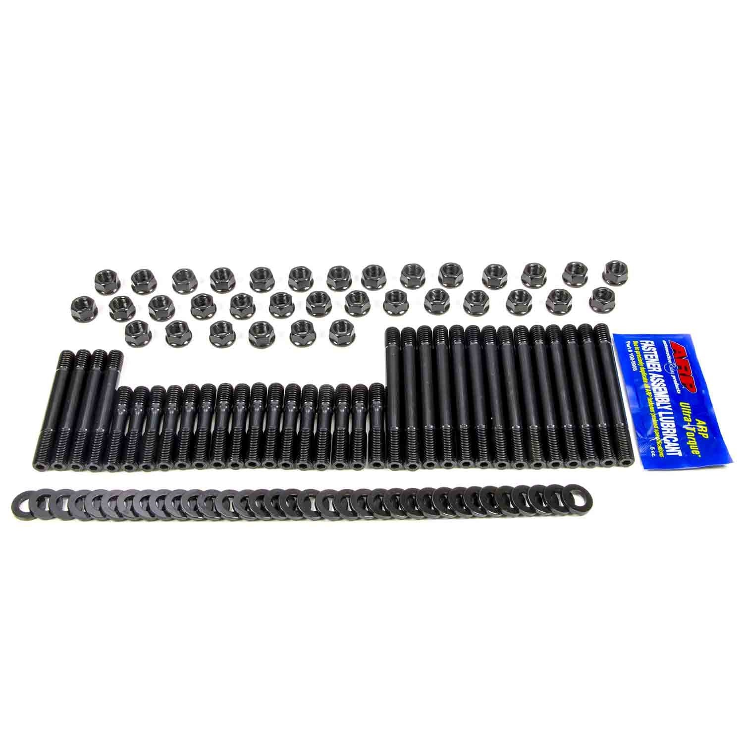 ARP Cylinder Head Stud Kit - Hex Nuts - Chromoly - Black Oxide - Undercut - Small Block Chevy