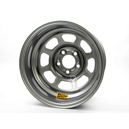 Aero 52 Series IMCA Rolled Wheel - Silver - 15" x 8" - 5 x 5" - 2" BS - 19 lbs.