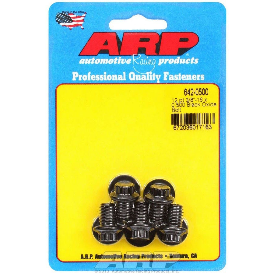 ARP Bolt - 0.500" Long - 3/8" 12 Point Head - Chromoly - Black Oxide - Universal - (Set of 5)