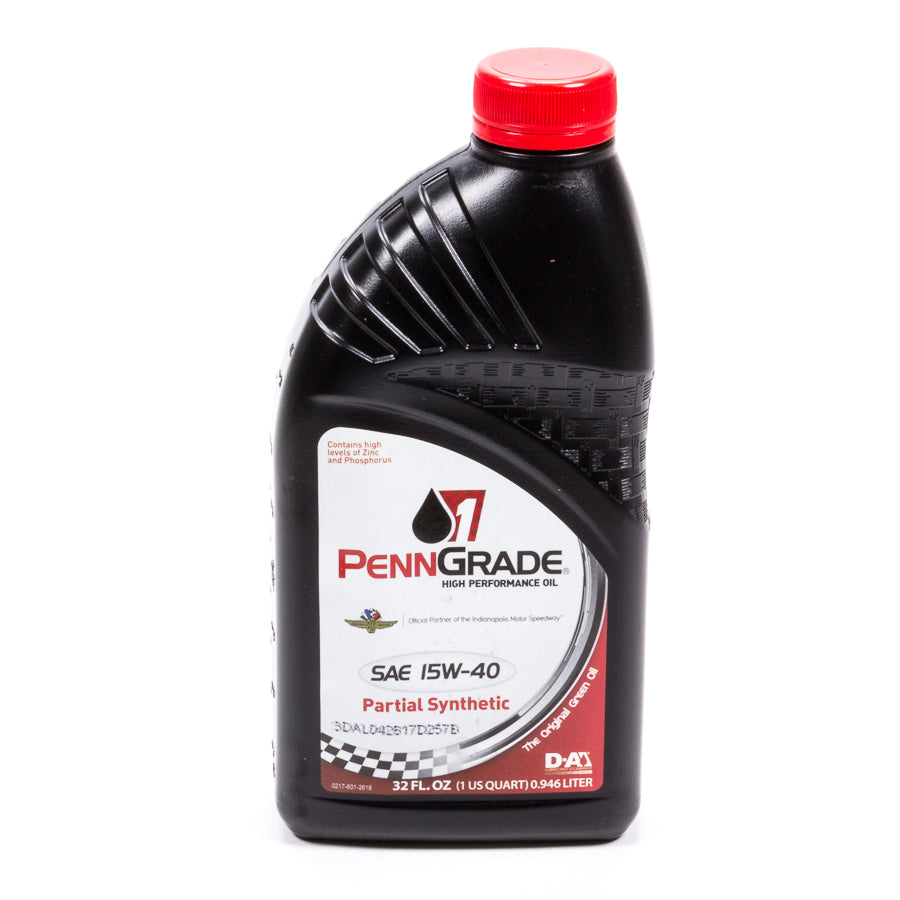 PennGrade 1® Partial Synthetic SAE 15W-40 High Performance Oil - 1 Quart Bottle