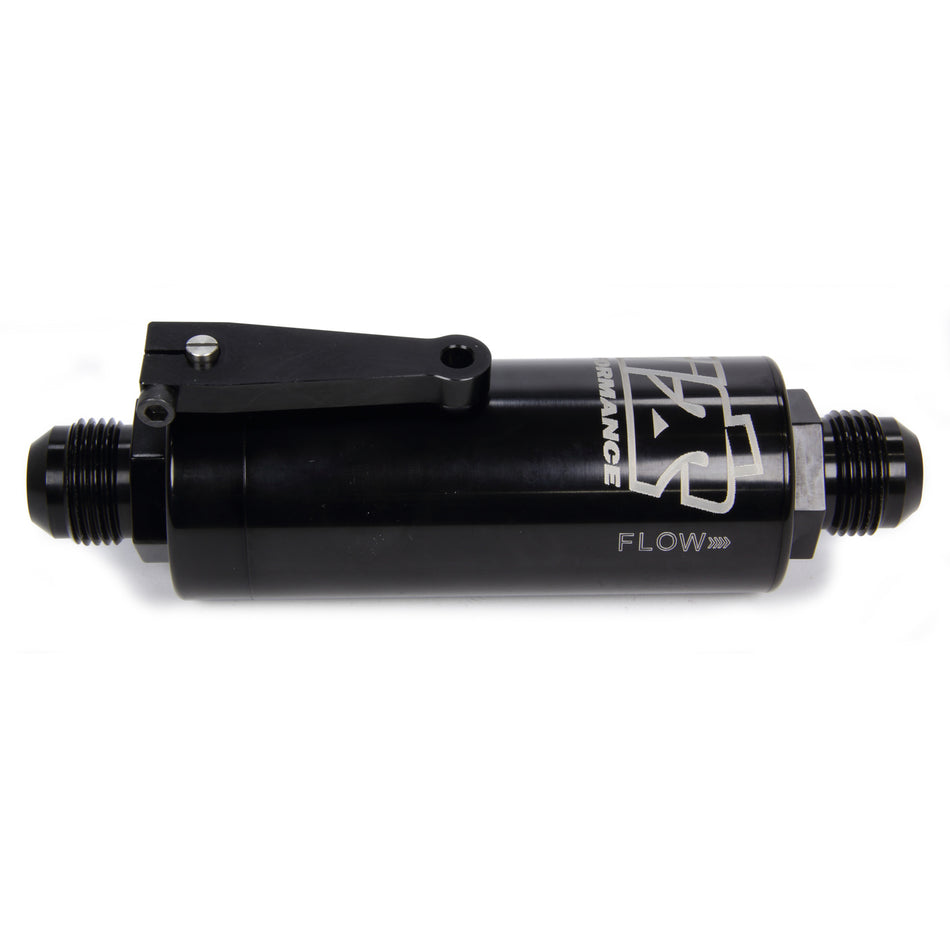 Ti22 12 AN Fuel Filter With Shutoff Black 100 Micron