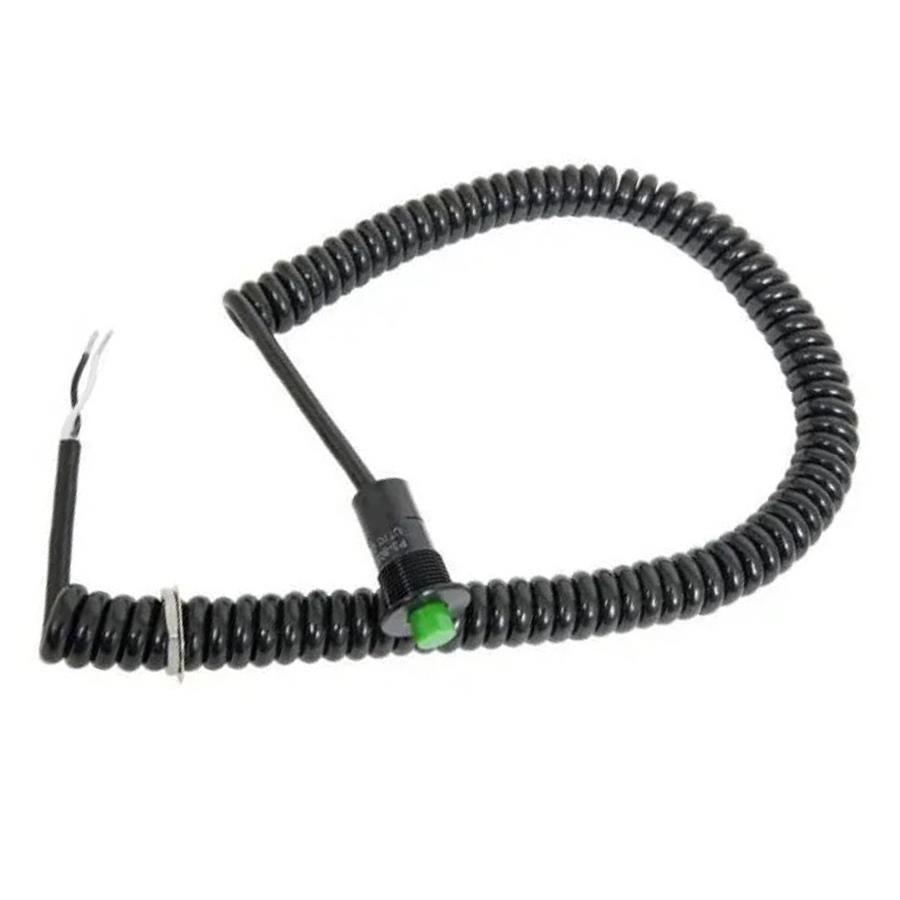 Biondo Momentary Switch - 12 amp - 12/16V - Spiraled Cord - Green Button