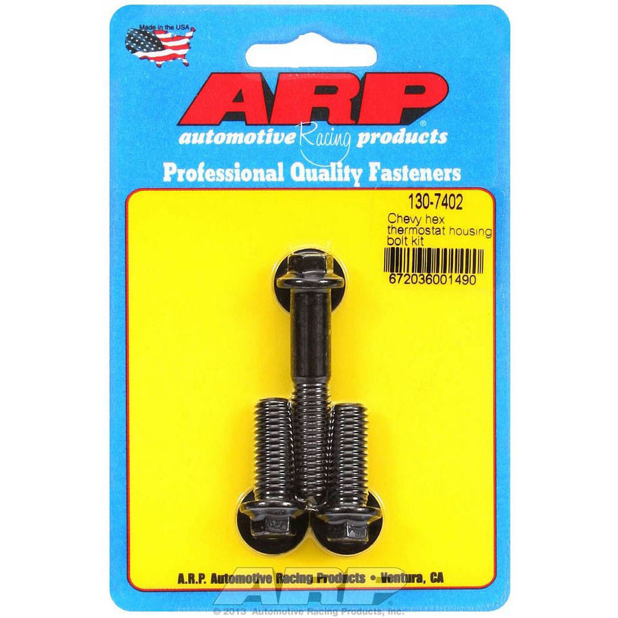ARP Black Oxide Thermostat Housing Bolt Kit - All Chevy V8 - 6 Point
