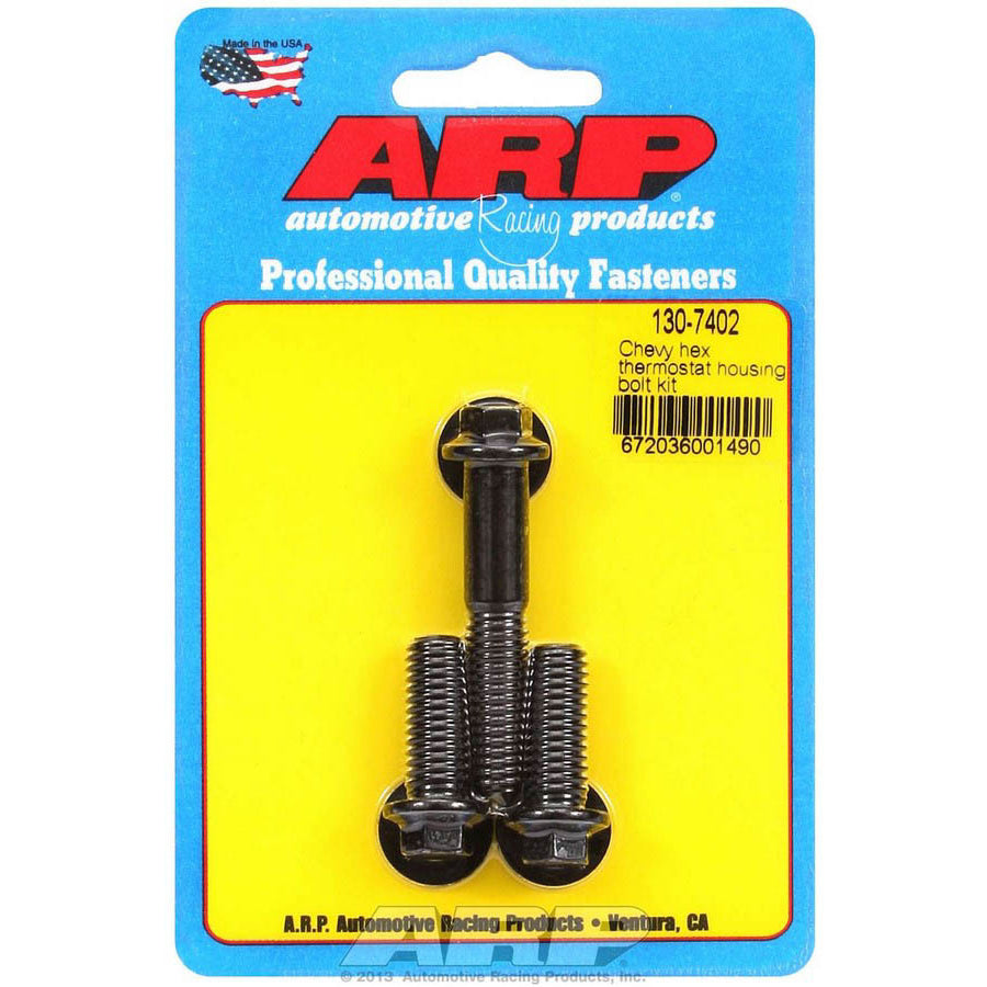 ARP Black Oxide Thermostat Housing Bolt Kit - All Chevy V8 - 6 Point