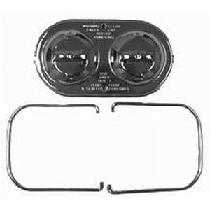 Racing Power Stock Replacement Master Cylinder Cap - 3 x 5.75 in - Dual Bail - Chrome - GM Master Cylinder 1970-80