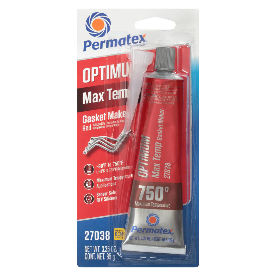 Permatex High Temperature Red RTV Silicone - 3.35 oz Tube