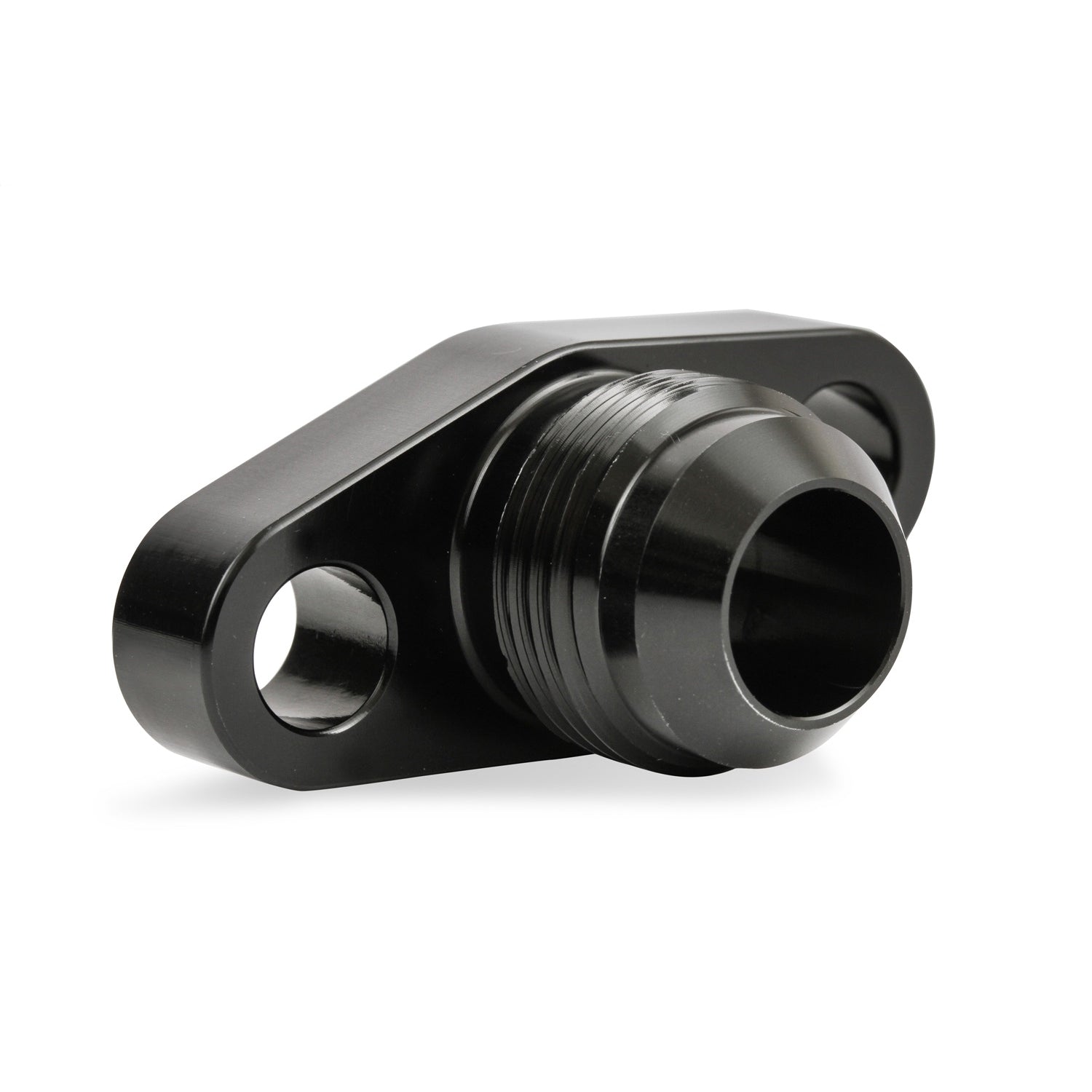 Earl's Turbo Fitting - Adapter - Straight - Oil Pan Drain Flange to 10 AN Male - Aluminum - Black - T25/T28/T30/2024 Turbos