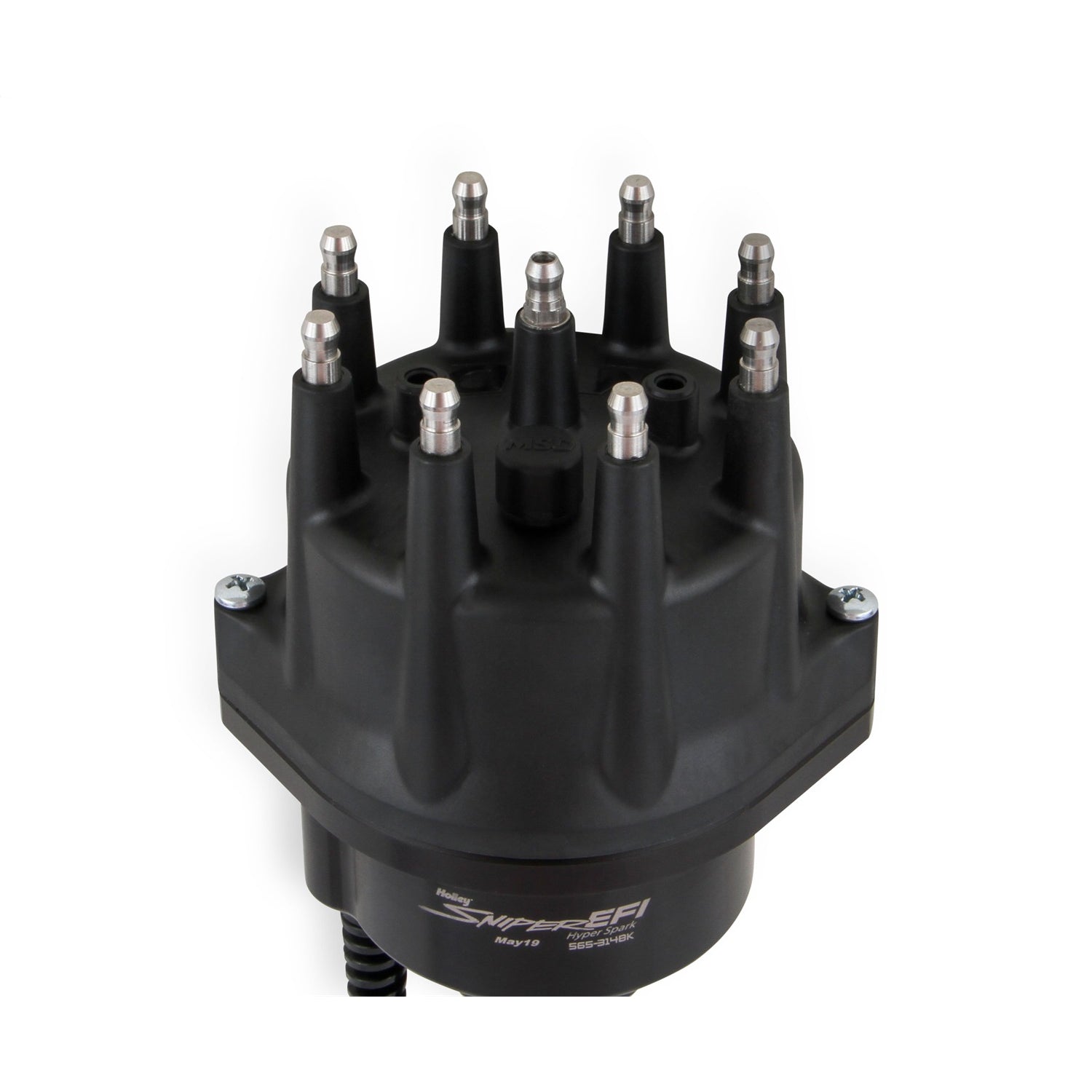 Holley Sniper EFI Sniper EFI Hyperspark Distributor - Hall-Effect - Electronic - Male Style Terminal - Black - Pontiac V8