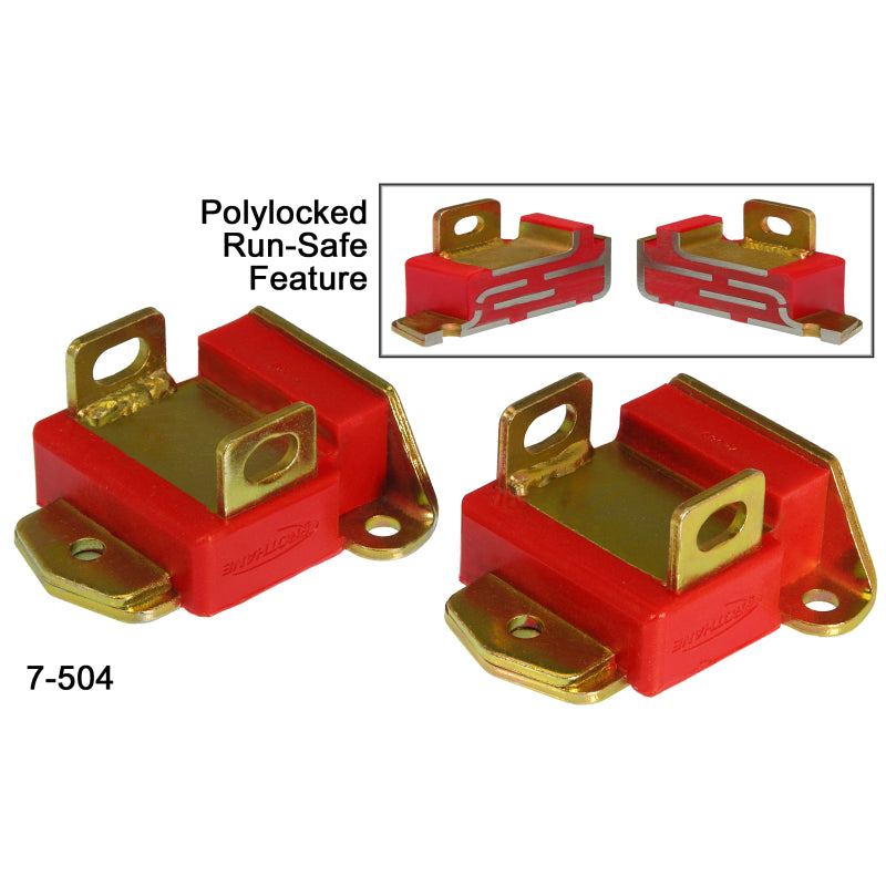 Prothane GM Engine Mounts (Pair) - Type a (Short & Wide) - Red