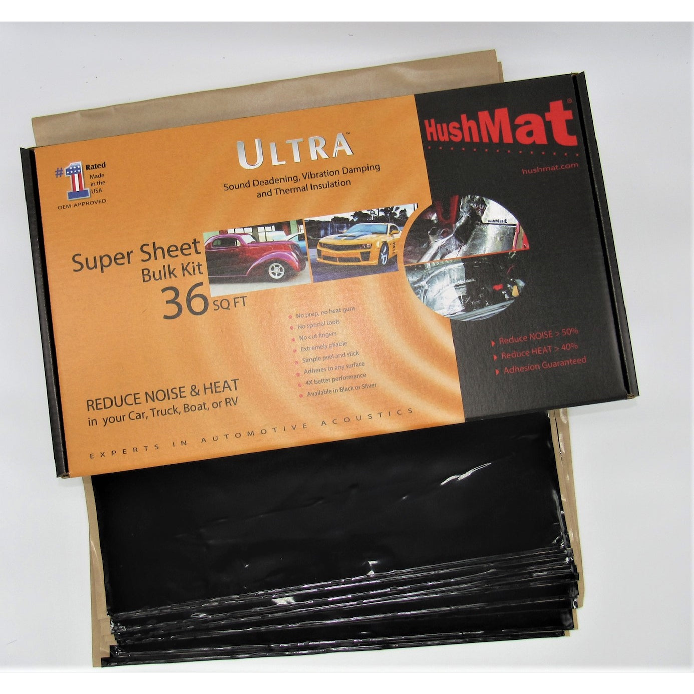 Hushmat Super Bulk Kit Contains (9) 18" x 32" Black