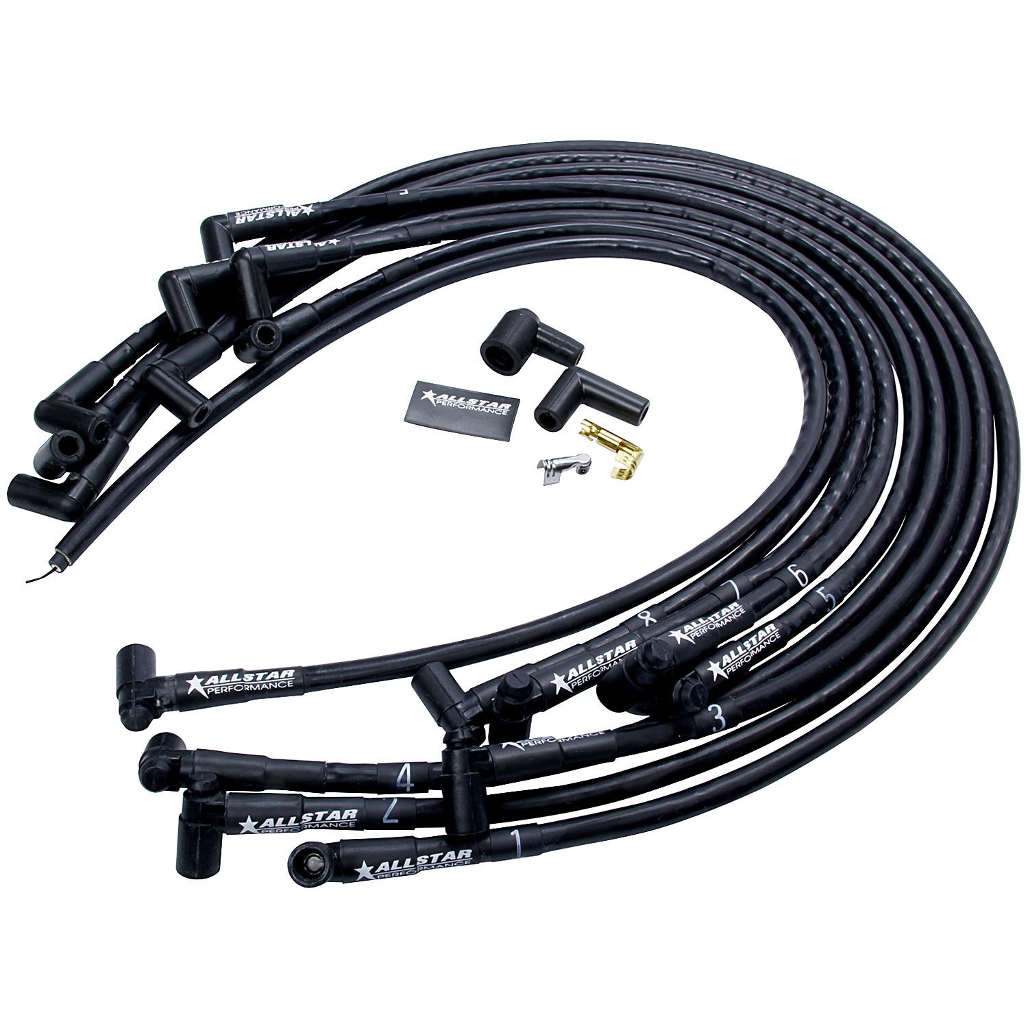 Allstar Performance Spark Plug Race Wire Set - Custom Length Under Header - With Sleeving